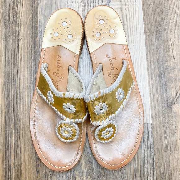 Jack Rogers Shoes - Jack Rogers Navajo Gold and Silver Sandal